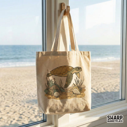 Detailed sea turtle PNG graphic with a transparent background, perfect for sublimation, custom apparel, beach-themed stickers, and coastal wall art.