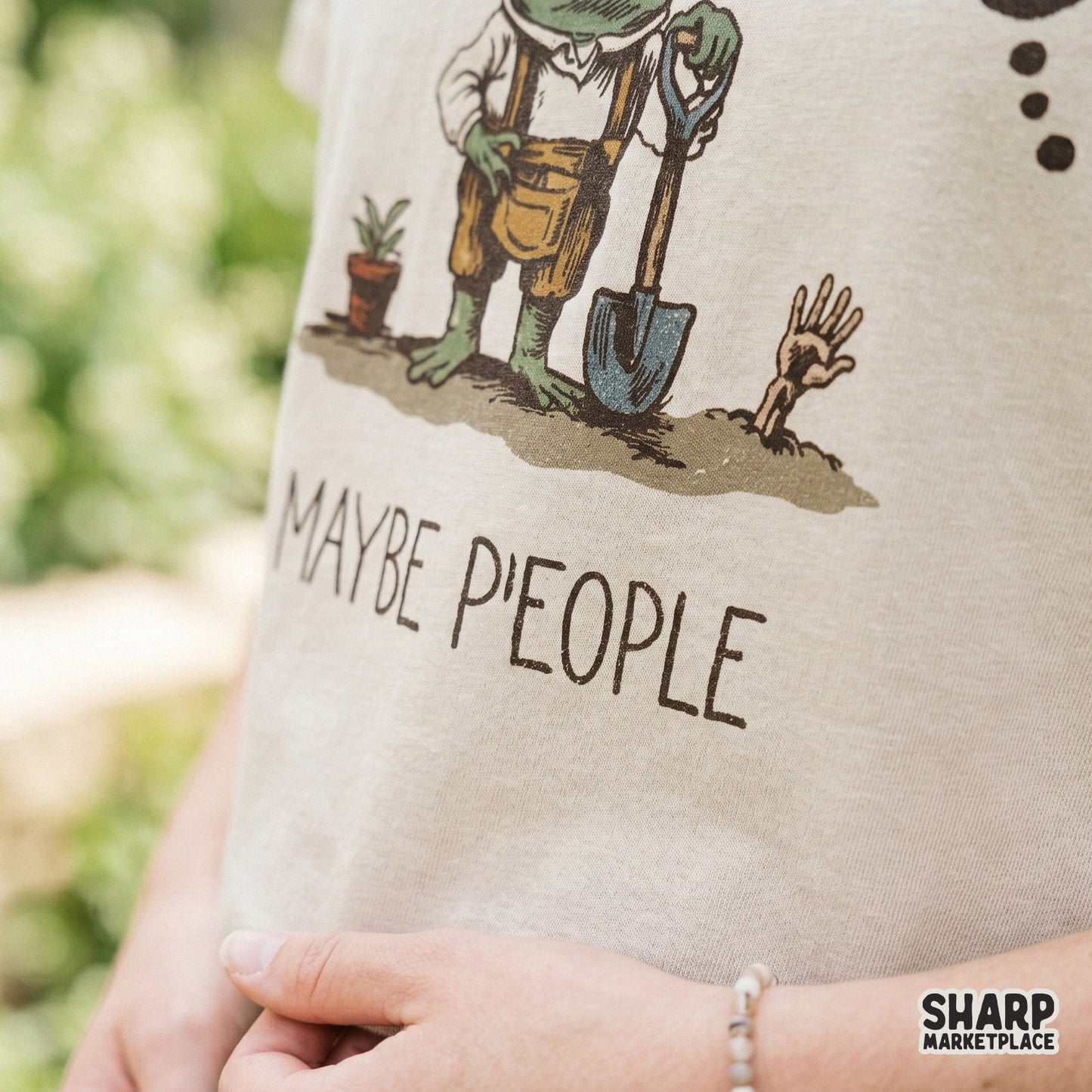 Funny frog graphic with dark humor sarcastic text for retro spooky season shirts