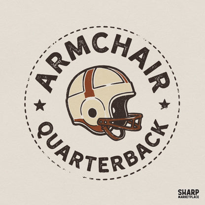 Armchair Quarterback PNG, Vintage Football Helmet Design - 300 DPI Design