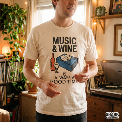 Music & Wine Is Always A Good Time Sublimation PNG, Cute