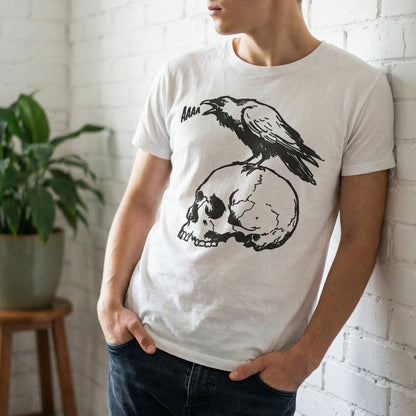 Aaaa Skull PNG, Raven On Skull PNG - 300 DPI Design for T-Shirt