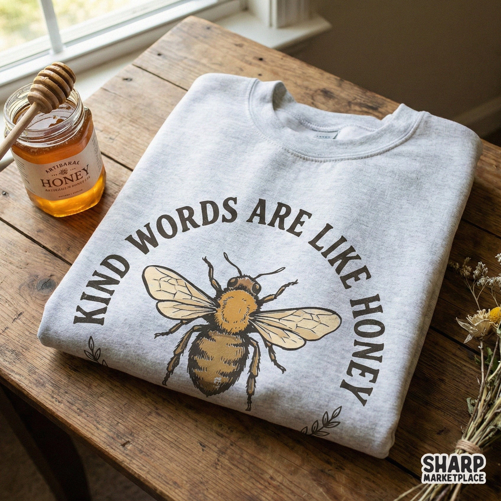 Kind Words Are Like Honey PNG, Proverbs 16:24 Bee Shirt - 300 DPI Design