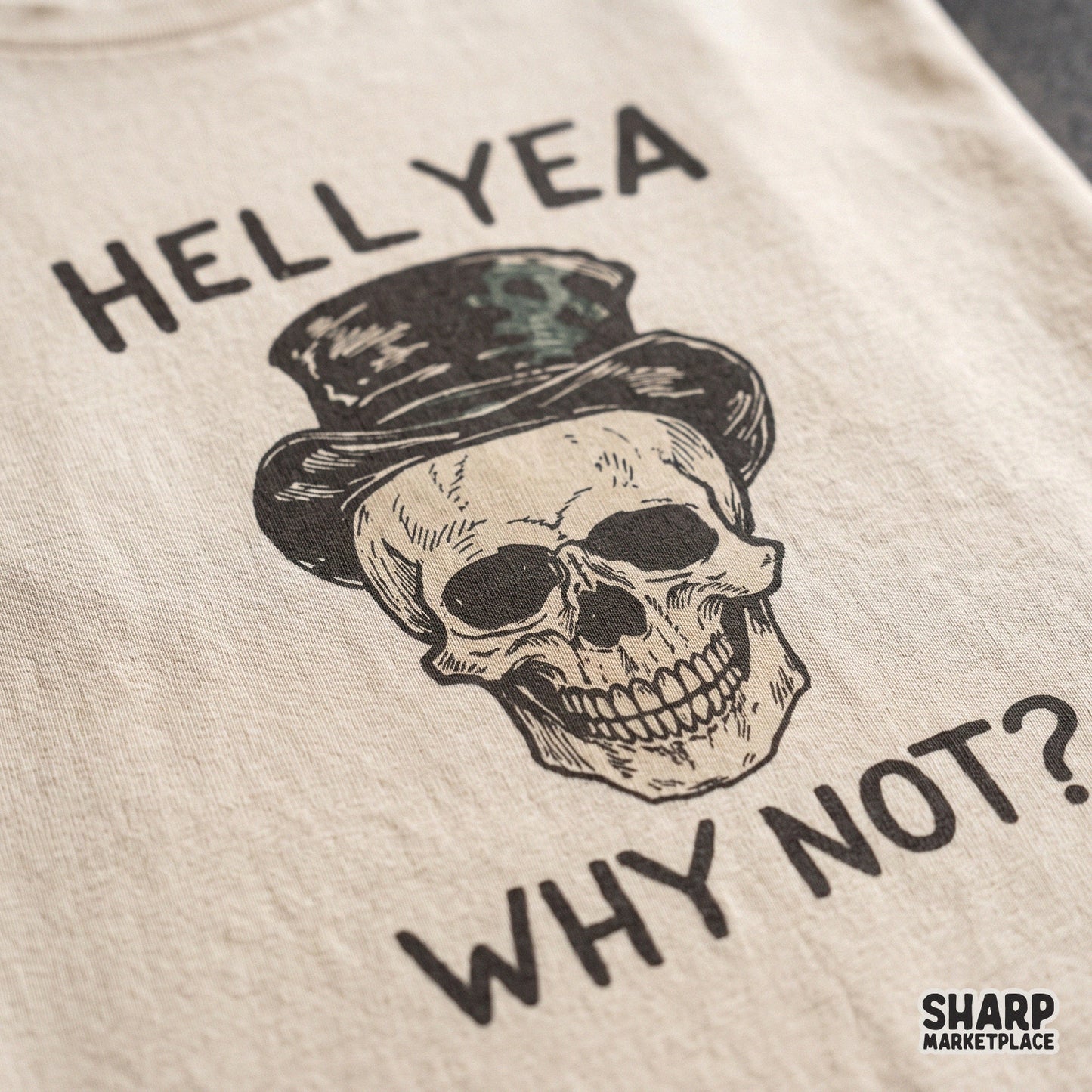 Sarcastic skull in a top hat retro gothic humor digital PNG for spooky season shirt designs