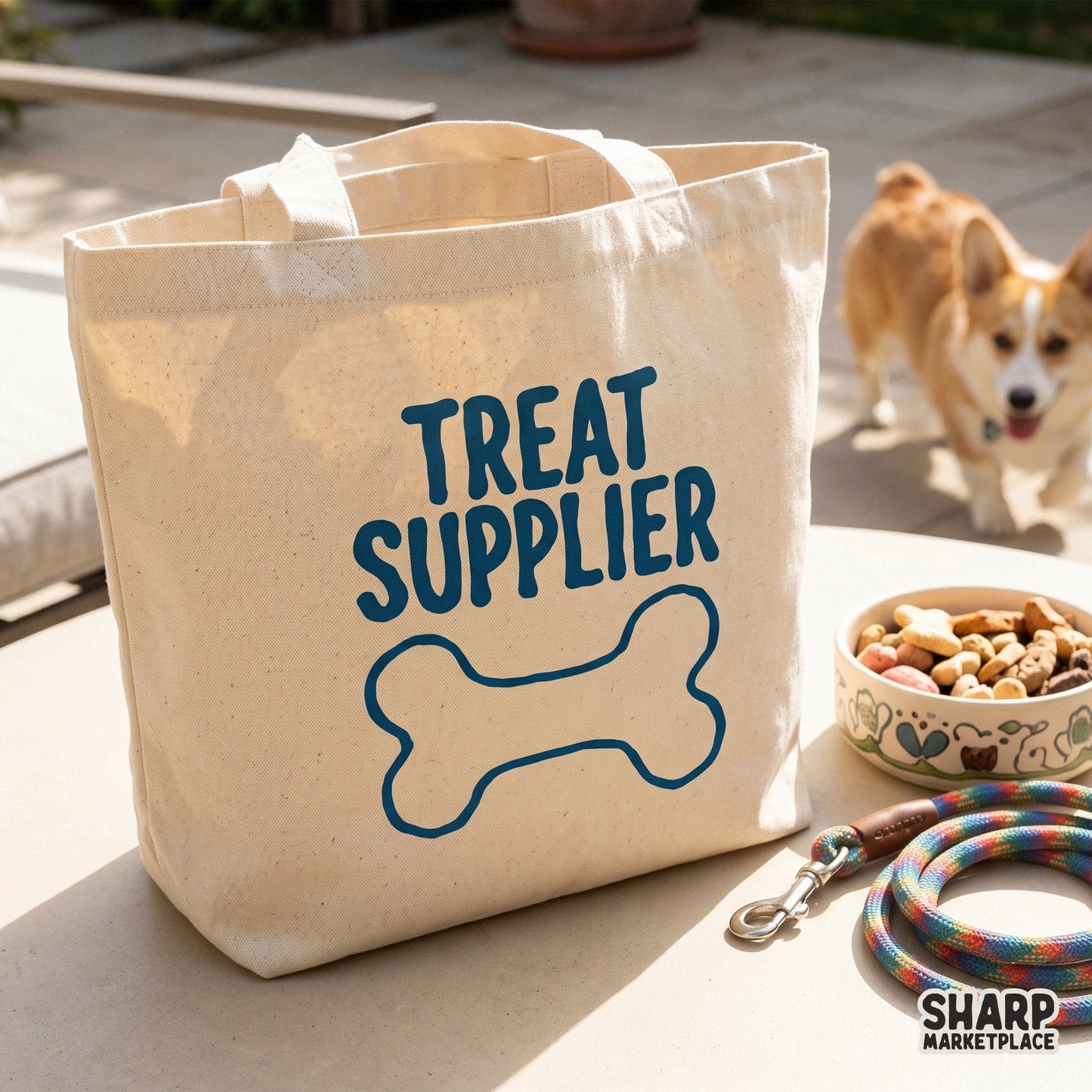 Treat Supplier Cute Dog Bone T-Shirt design with a trendy aesthetic for dog lover apparel and digital PNG sublimation projects