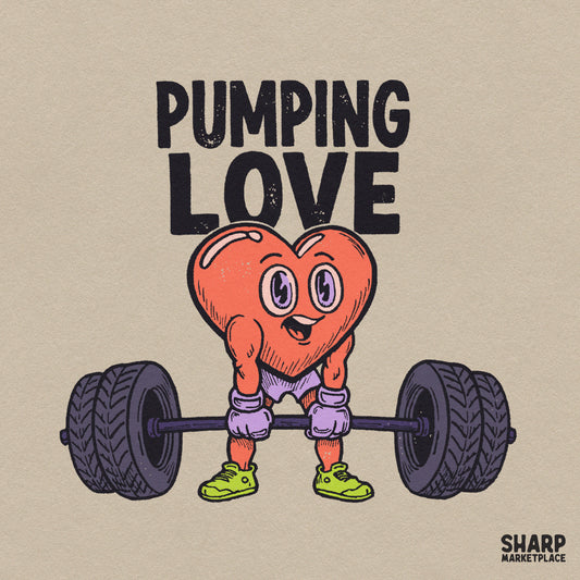 Pumping Love Shirt Png, Gym Workout Sublimation Png, Funny