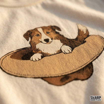 Cute Aussie dog wearing a cowboy hat illustration for western PNG sublimation designs and dog mom apparel