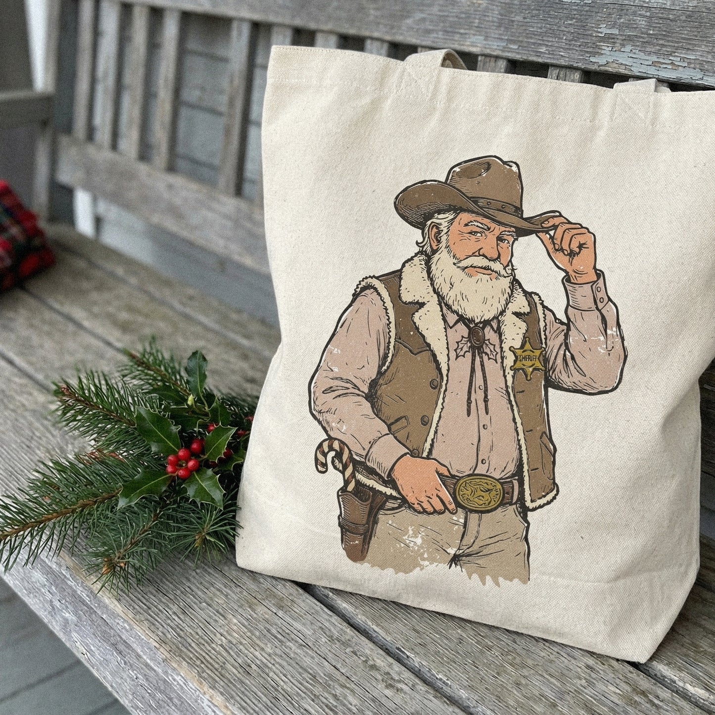 Sheriff PNG, Christmas Cowboy Vintage Clipart - 300 DPI Design for T-Shirt