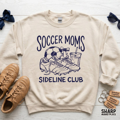 Trendy aesthetic graphic for sports moms featuring hand-lettered typography and soccer equipment, ideal for custom tumblers or DIY stickers.