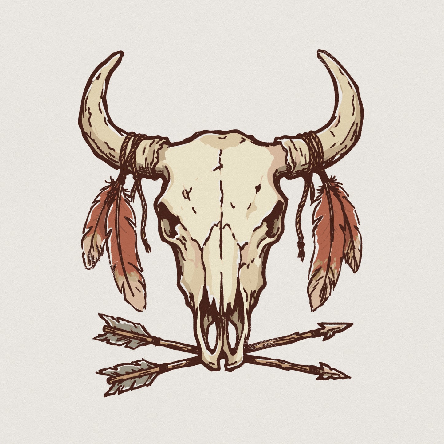Cow Skull PNG, Western Skull Digital Download - 300 DPI Design for T-Shirt