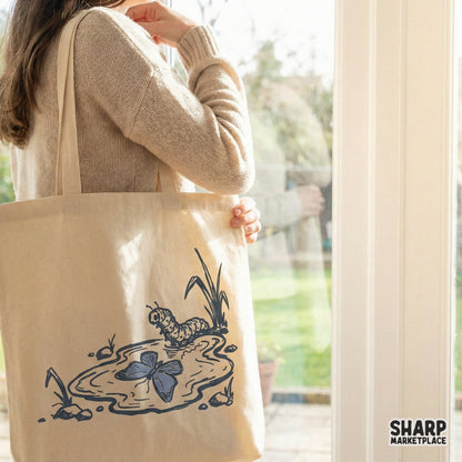 Caterpillar and Butterfly PNG, Transformation Art Print - 300 DPI Design