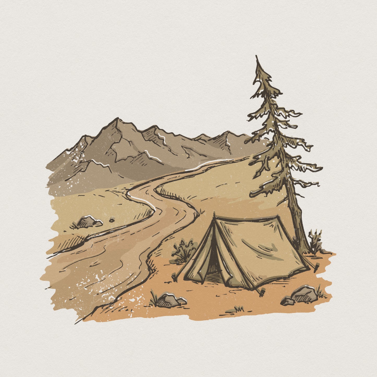 Camping In The Mountains PNG, Outdoor Adventure Shirt PNG - 300 DPI