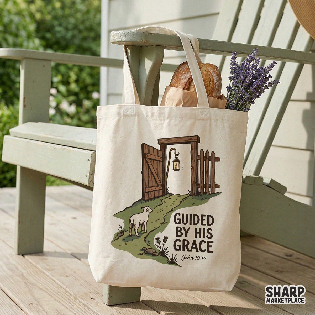 High-resolution Christian scripture graphic with a lamb and lantern illustration, suitable for DIY apparel printing, tumblers, and faith-themed home decor.