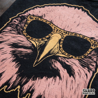 Cool eagle illustration wearing leopard sunglasses for a patriotic USA tee sublimation design