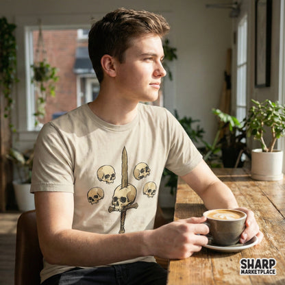 Sword And Skulls PNG, Gothic Skull Art - 300 DPI Design for T-Shirt