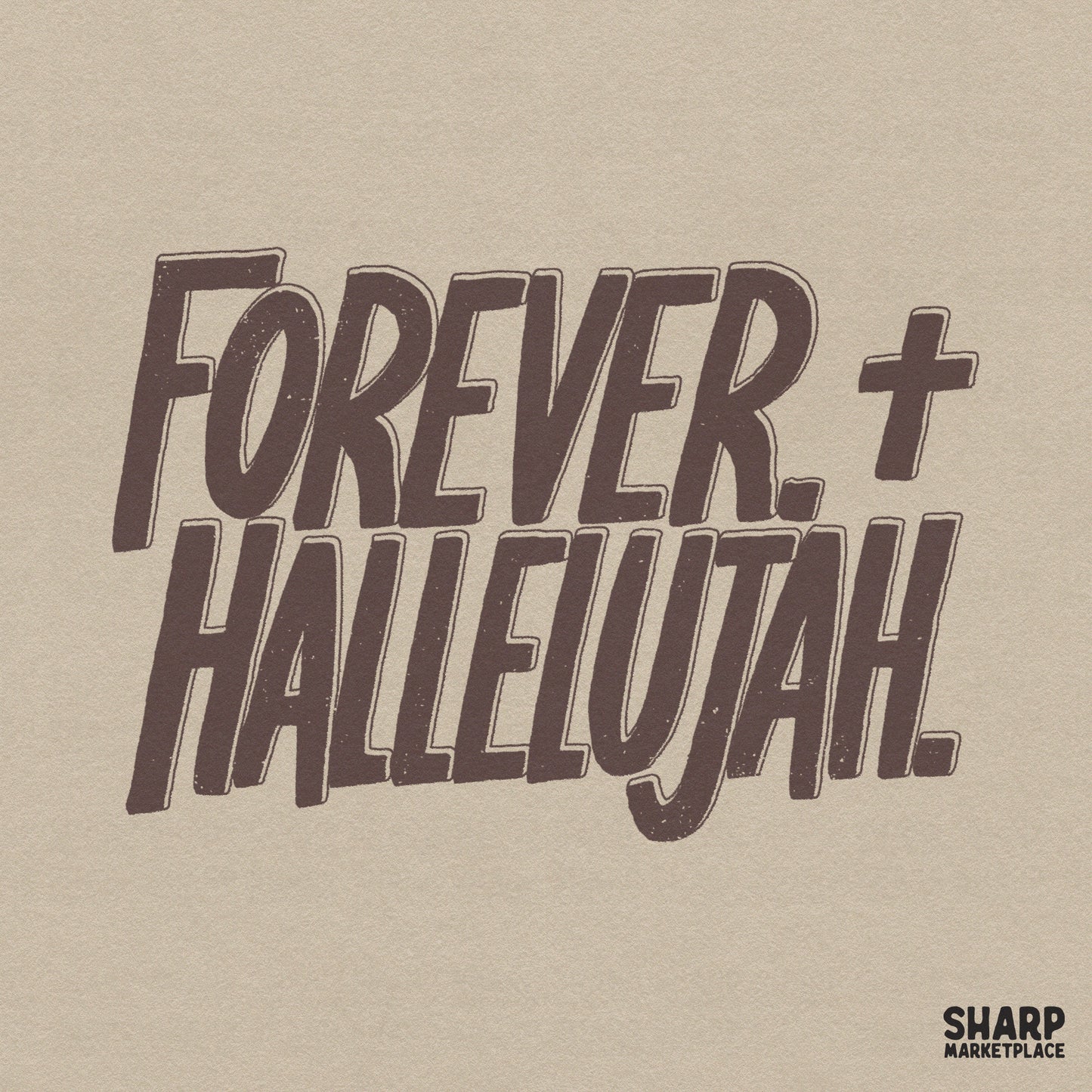 Forever Hallelujah retro groovy Christian PNG for trendy religious worship t-shirts and faith-based apparel designs