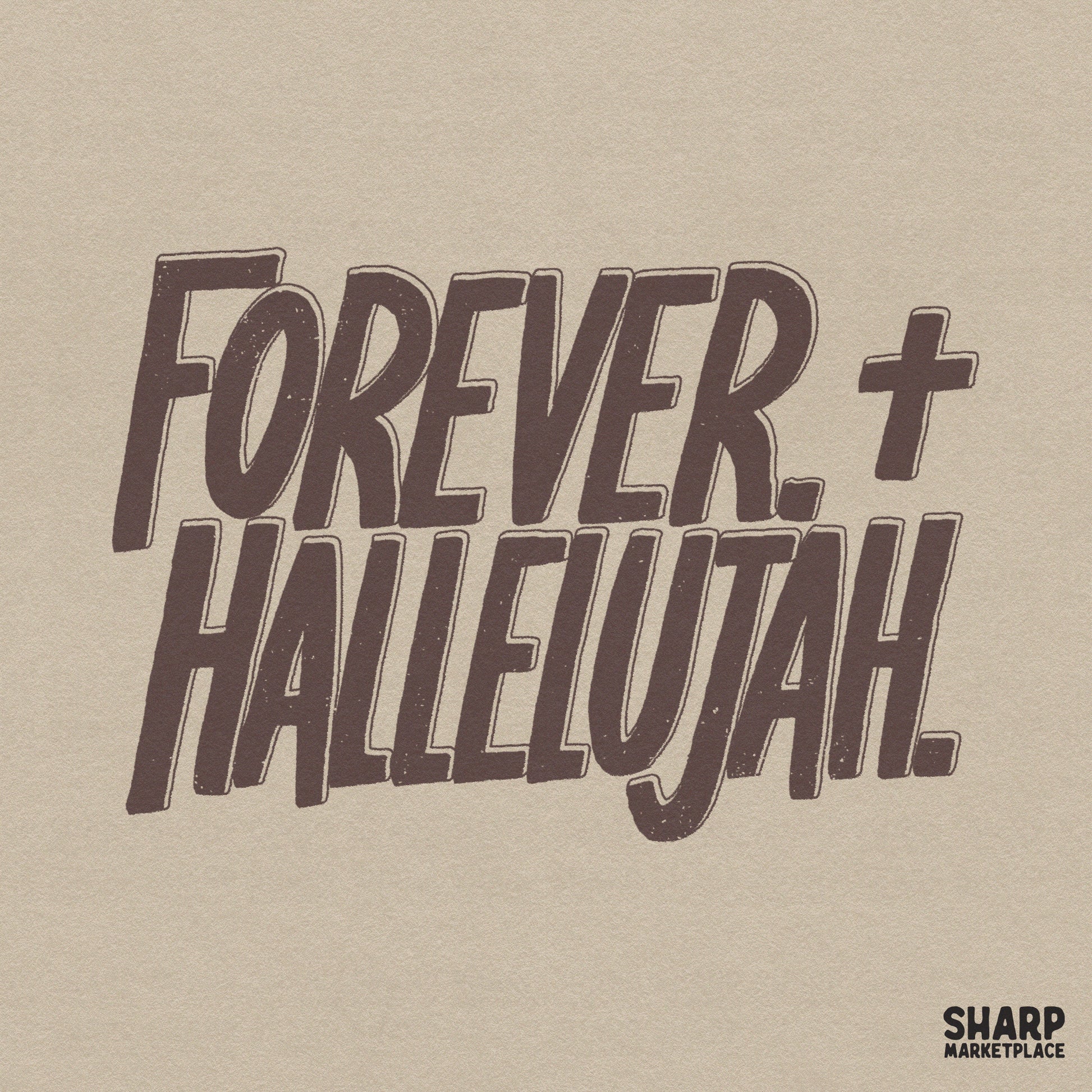 Forever Hallelujah retro groovy Christian PNG for trendy religious worship t-shirts and faith-based apparel designs