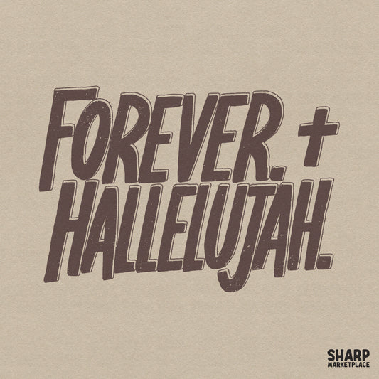 Forever Hallelujah retro groovy Christian PNG for trendy religious worship t-shirts and faith-based apparel designs