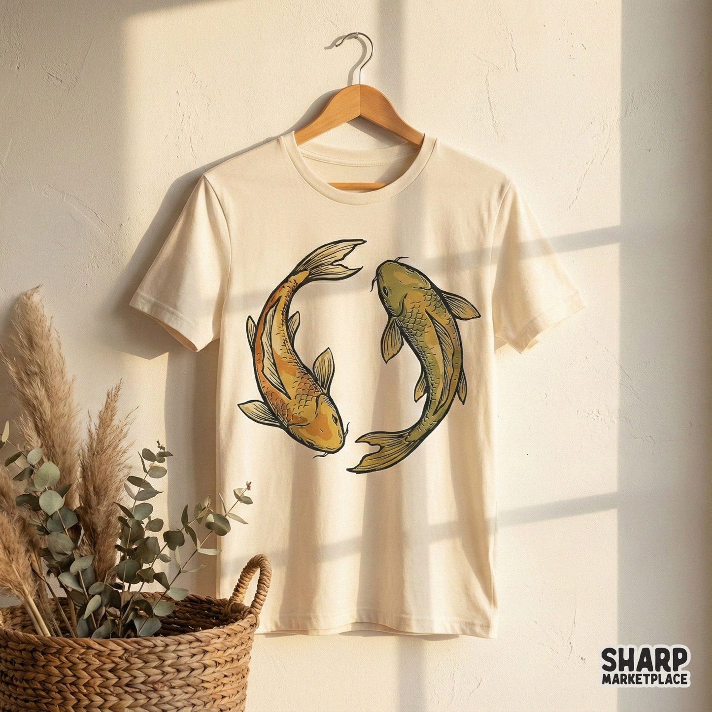 Koi Fish Art PNG, Japanese Tattoo Style Clipart - 300 DPI Design for