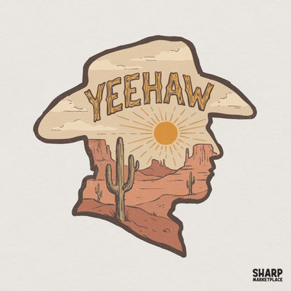 Yeehaw PNG, Western Desert Art - 300 DPI Design for T-Shirt