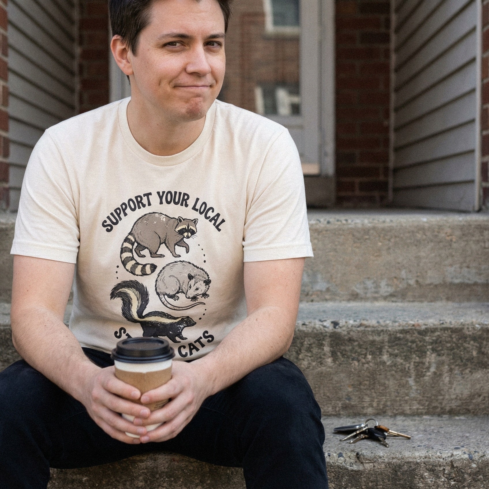 Support Your Local Street Cats PNG, Raccoon Skunk Opossum Shirt - 300 DPI