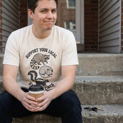 Support Your Local Street Cats PNG, Raccoon Skunk Opossum Shirt - 300 DPI