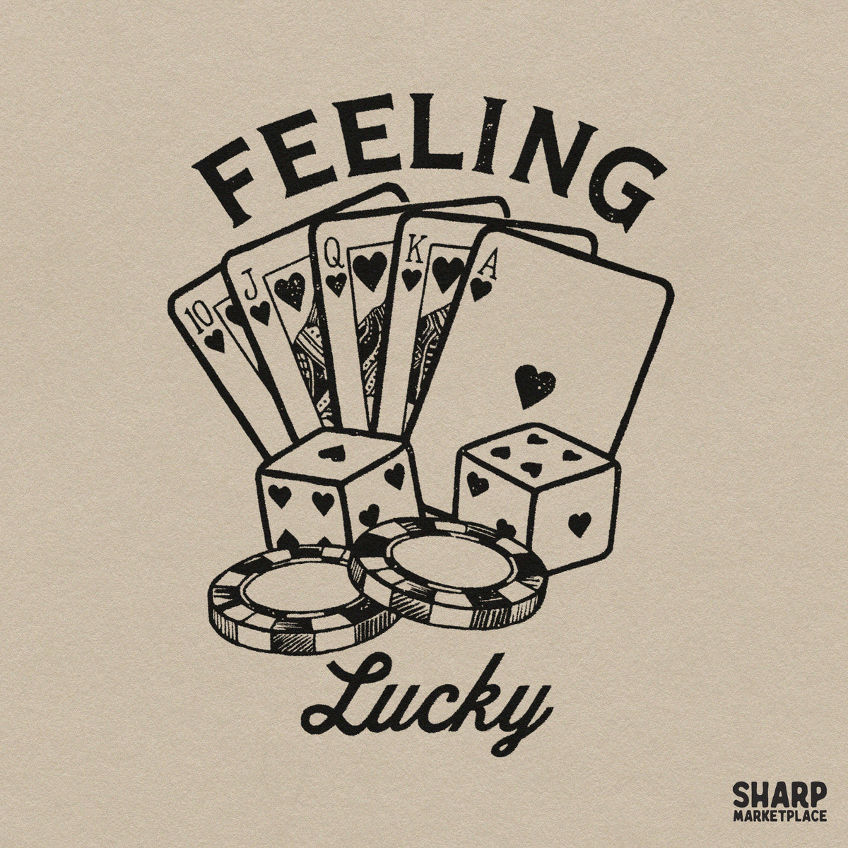 Feeling Lucky Sublimation PNG, Trendy Poker Cards Shirt