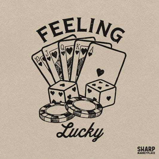 Feeling Lucky Sublimation PNG, Trendy Poker Cards Shirt
