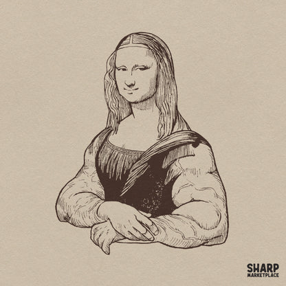 Muscular Mona Lisa Bodybuilder Portrait Art, Funny Gym