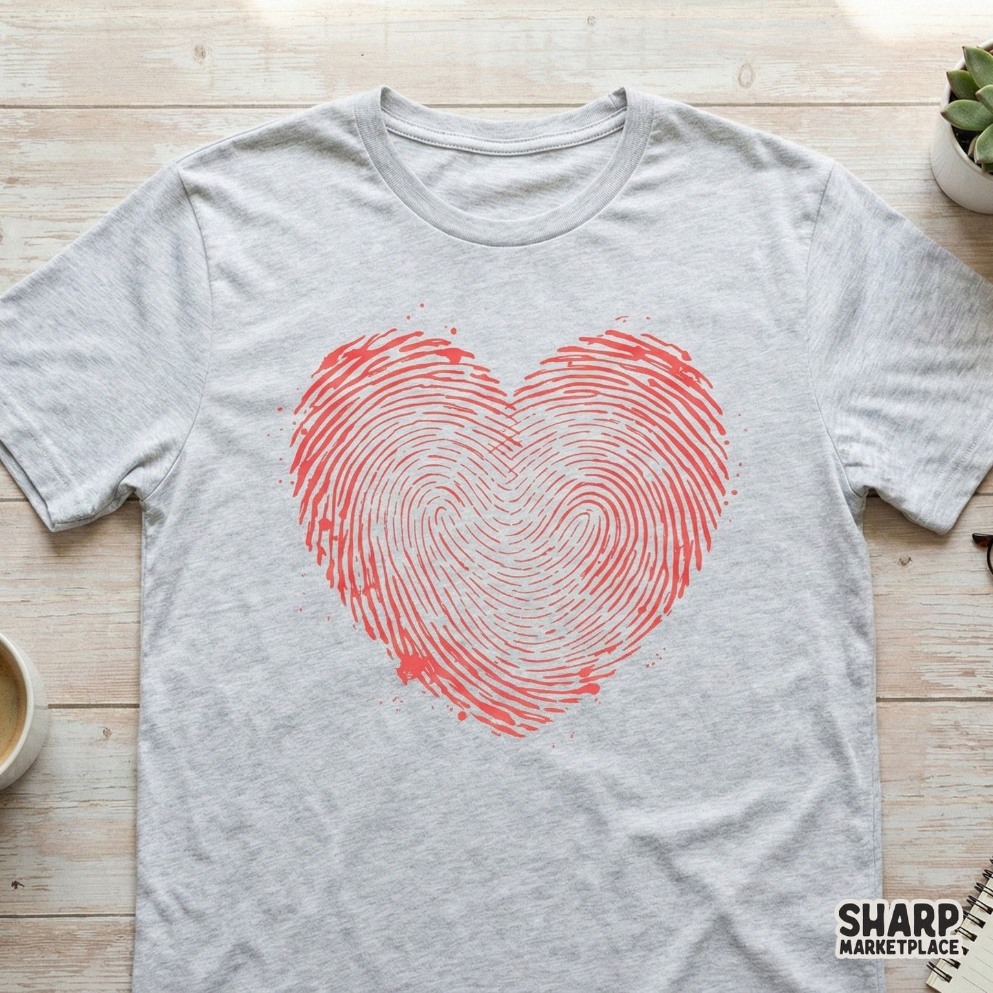 Heart Fingerprint PNG, Unique Love Digital Download Shirt Design - 300