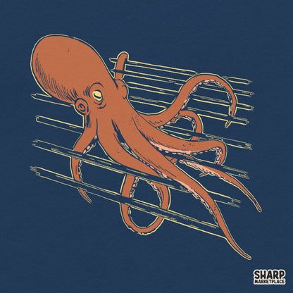 Vintage Octopus Tentacles In Grate Art, Coastal Summer PNG