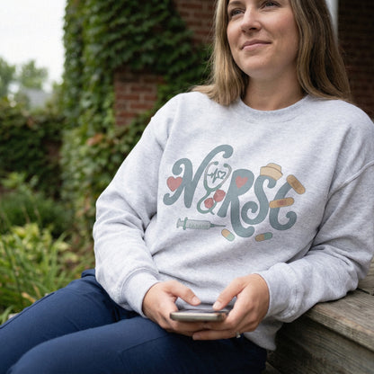 Nurse PNG, Stethoscope Heart Nurse Letter Art - 300 DPI Design for T-Shirt