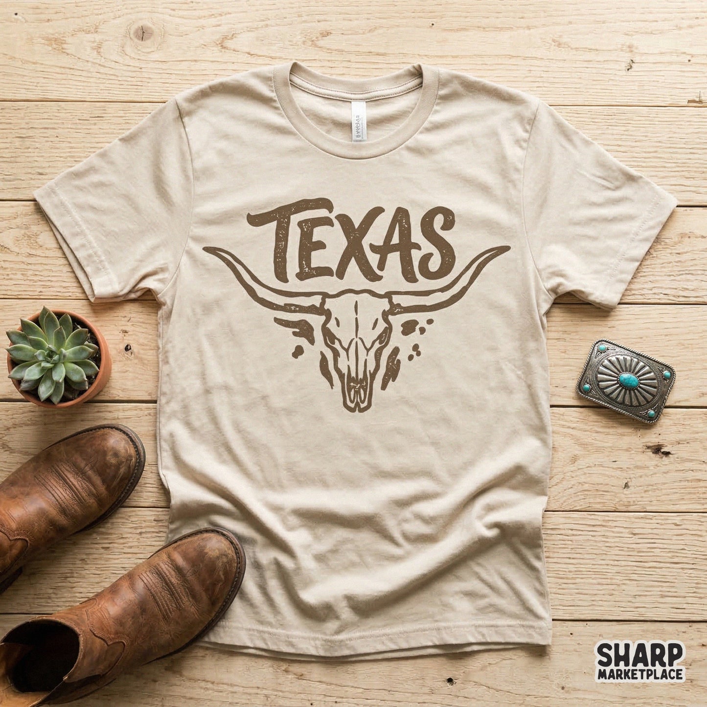 Texas Longhorn PNG, Western Vintage Texas Design - 300 DPI Design for