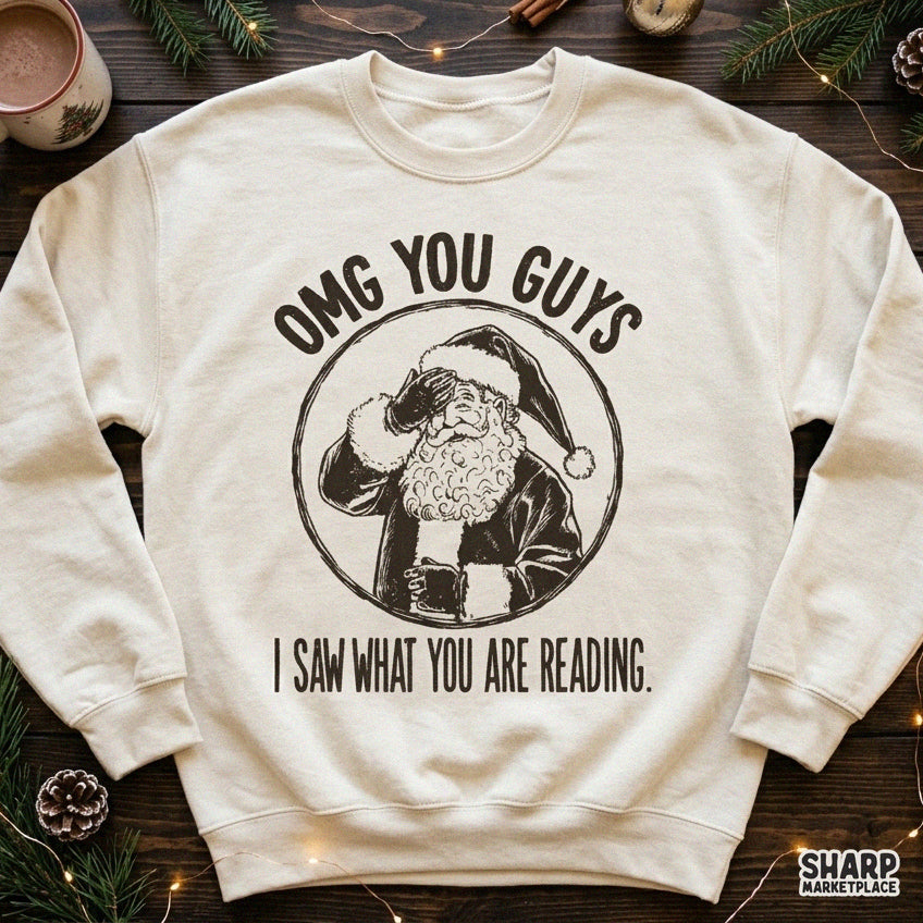 OMG You Guys I Saw What You Are Reading Christmas PNG
