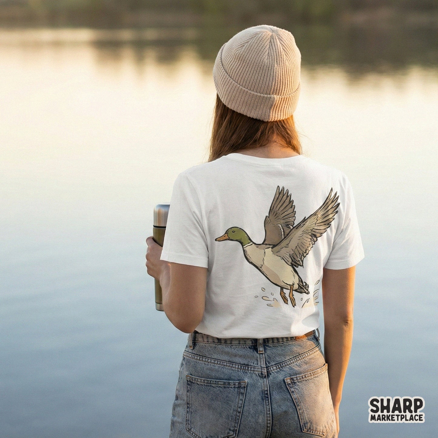 Flying Mallard Duck PNG, Waterfowl Art - 300 DPI Design for T-Shirt