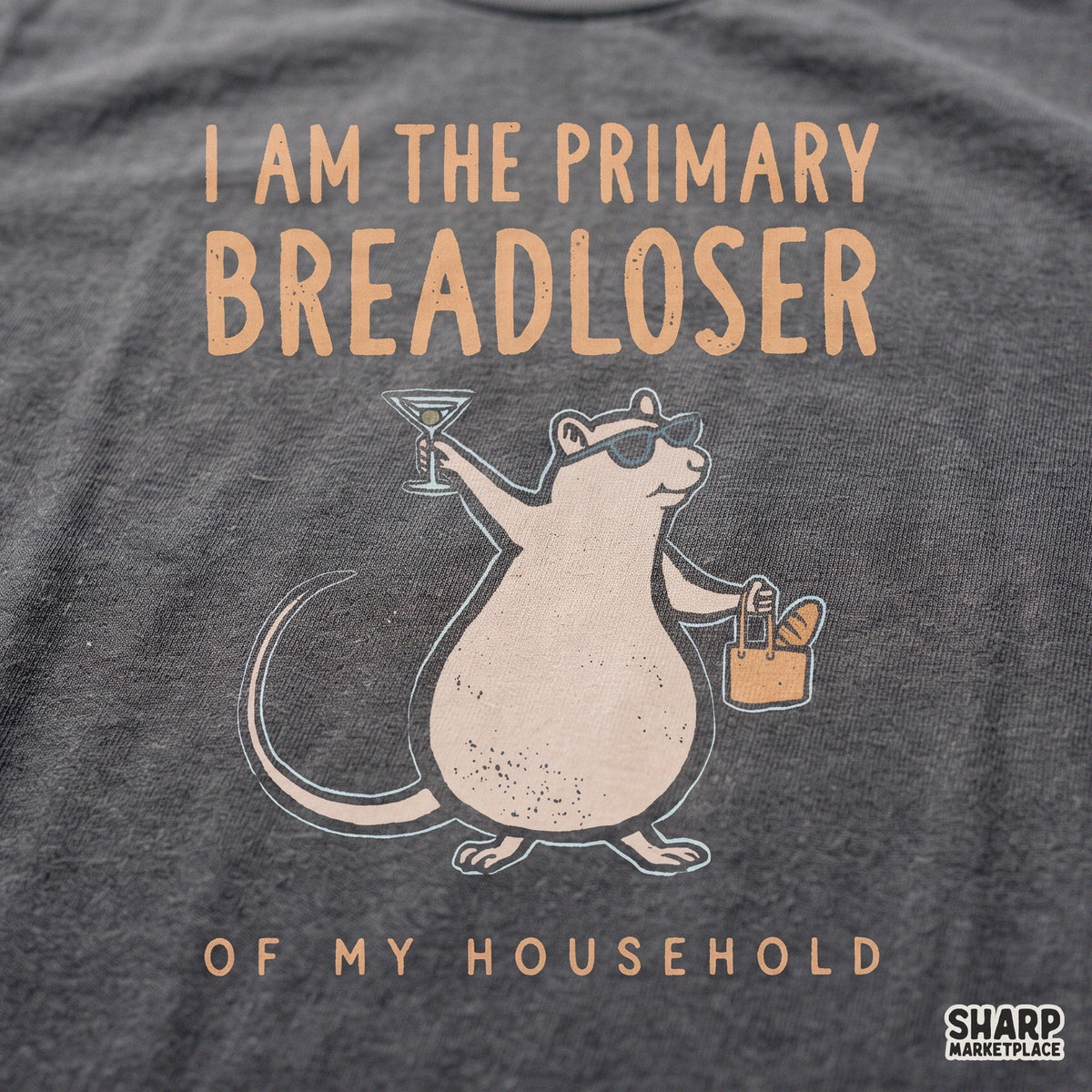 Funny Primary Breadloser martini rat design for sarcastic adult humor t-shirt sublimation PNG