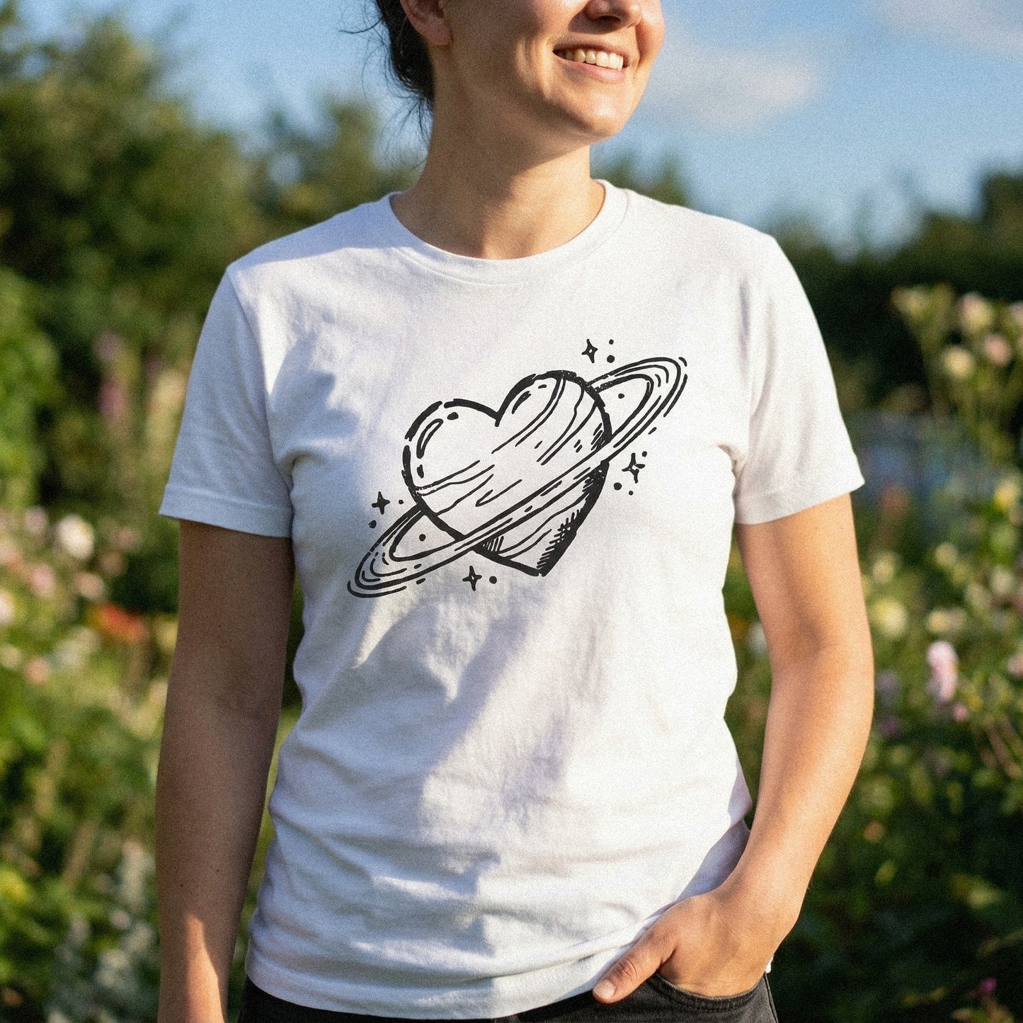 Planet Heart PNG, Space Love Digital Download - 300 DPI Design for T-Shirt