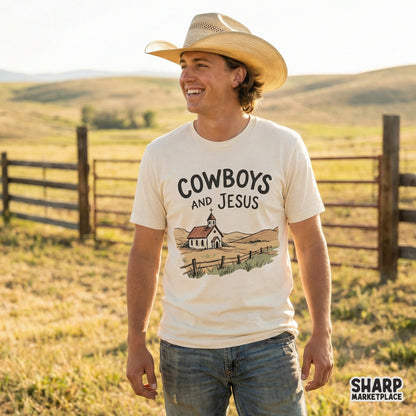 Cowboys And Jesus PNG, Country Western Church Design - 300 DPI Design for