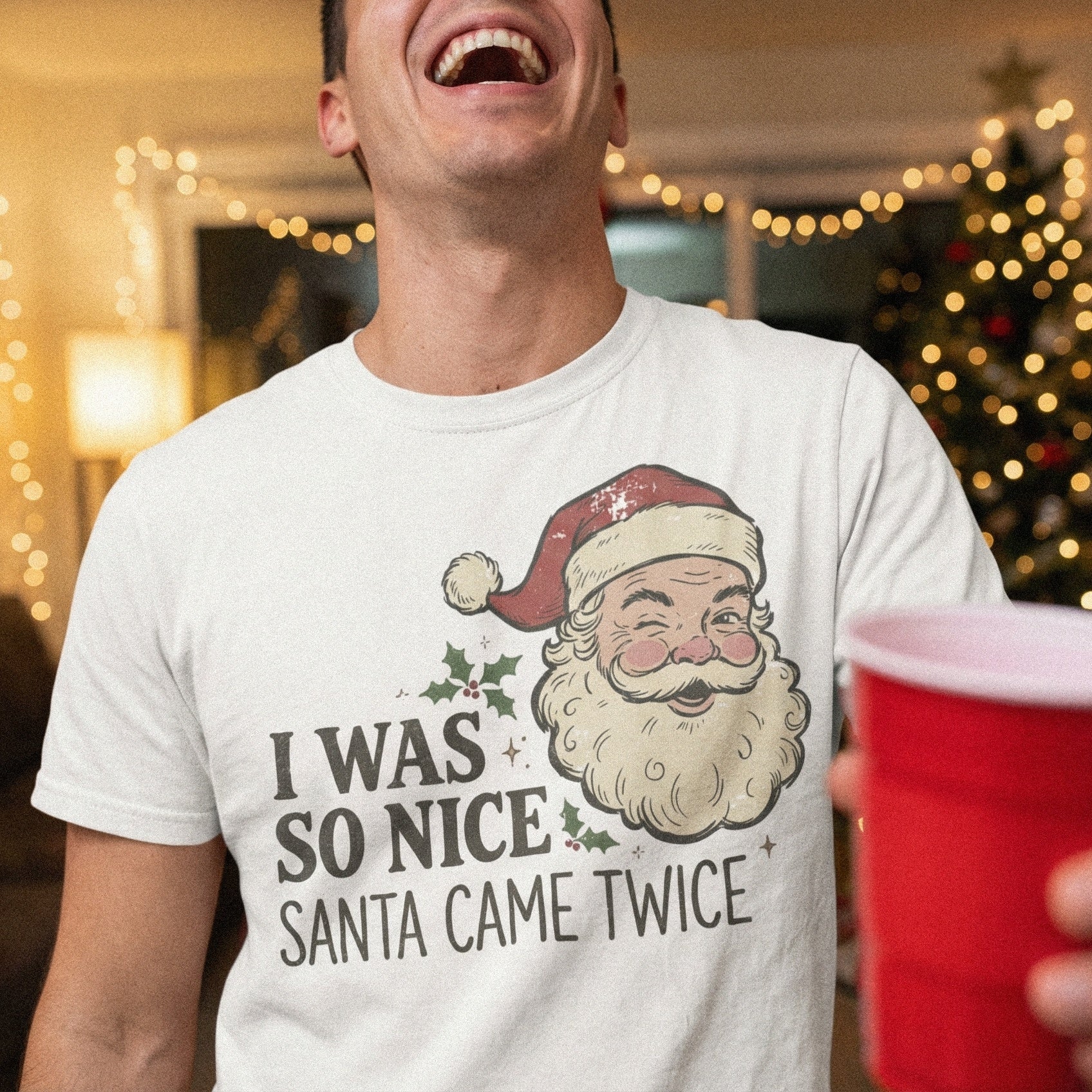 I Was So Nice Santa Came Twice PNG, Funny Christmas Shirt PNG - 300 DPI