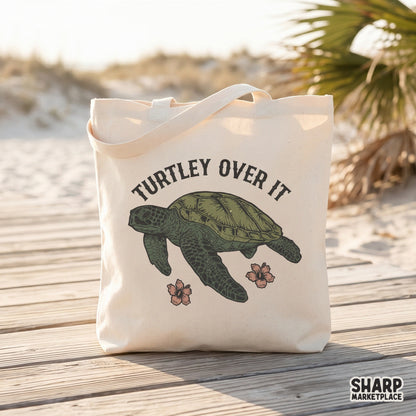 Funny sea turtle pun turtley over it retro summer png sublimation design for shirts