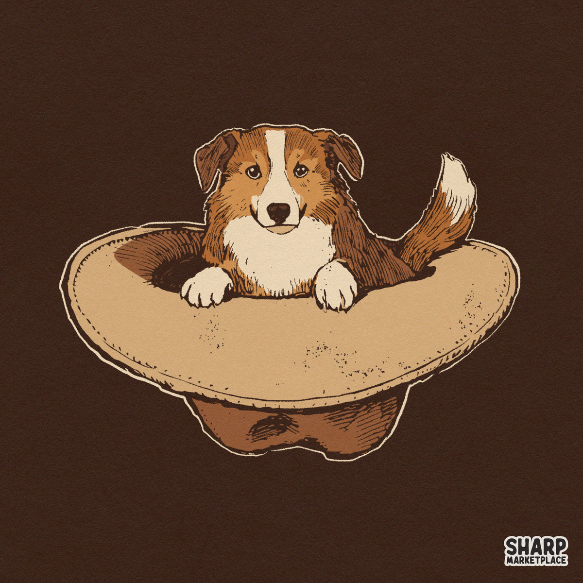 Cute Aussie dog wearing a western cowboy hat PNG sublimation design for dog mom t-shirts