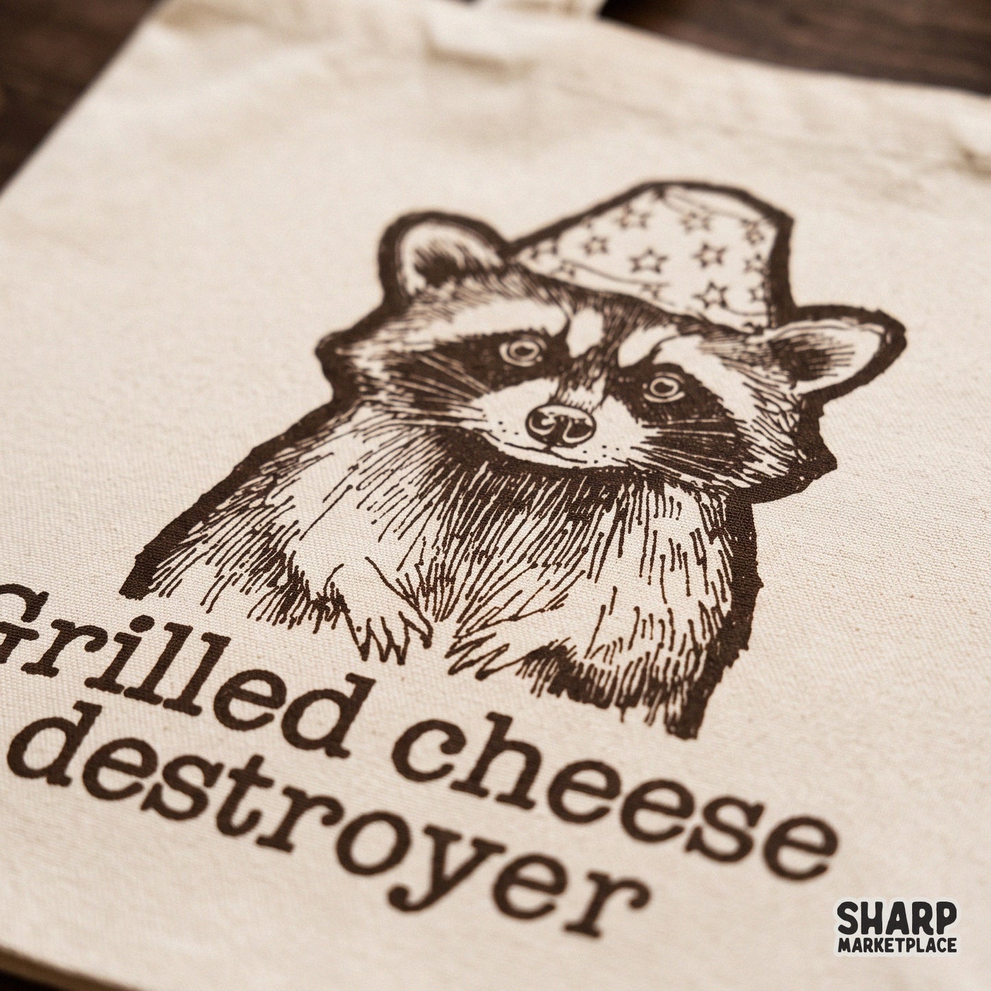 Retro sarcastic raccoon meme with a grilled cheese destroyer design for funny animal lover shirts and sublimation products