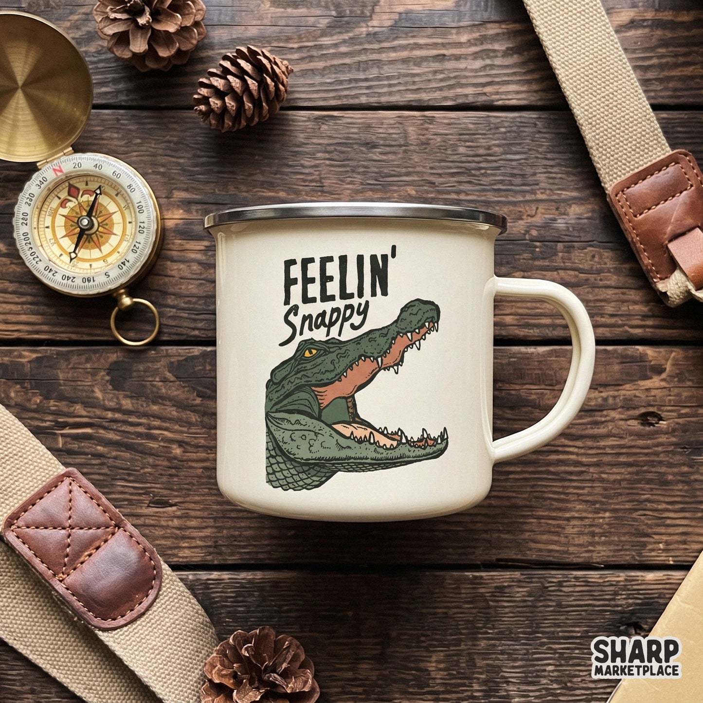 Vintage feelin snappy alligator crocodile jaw print funny sublimation png for retro reptile t-shirt design