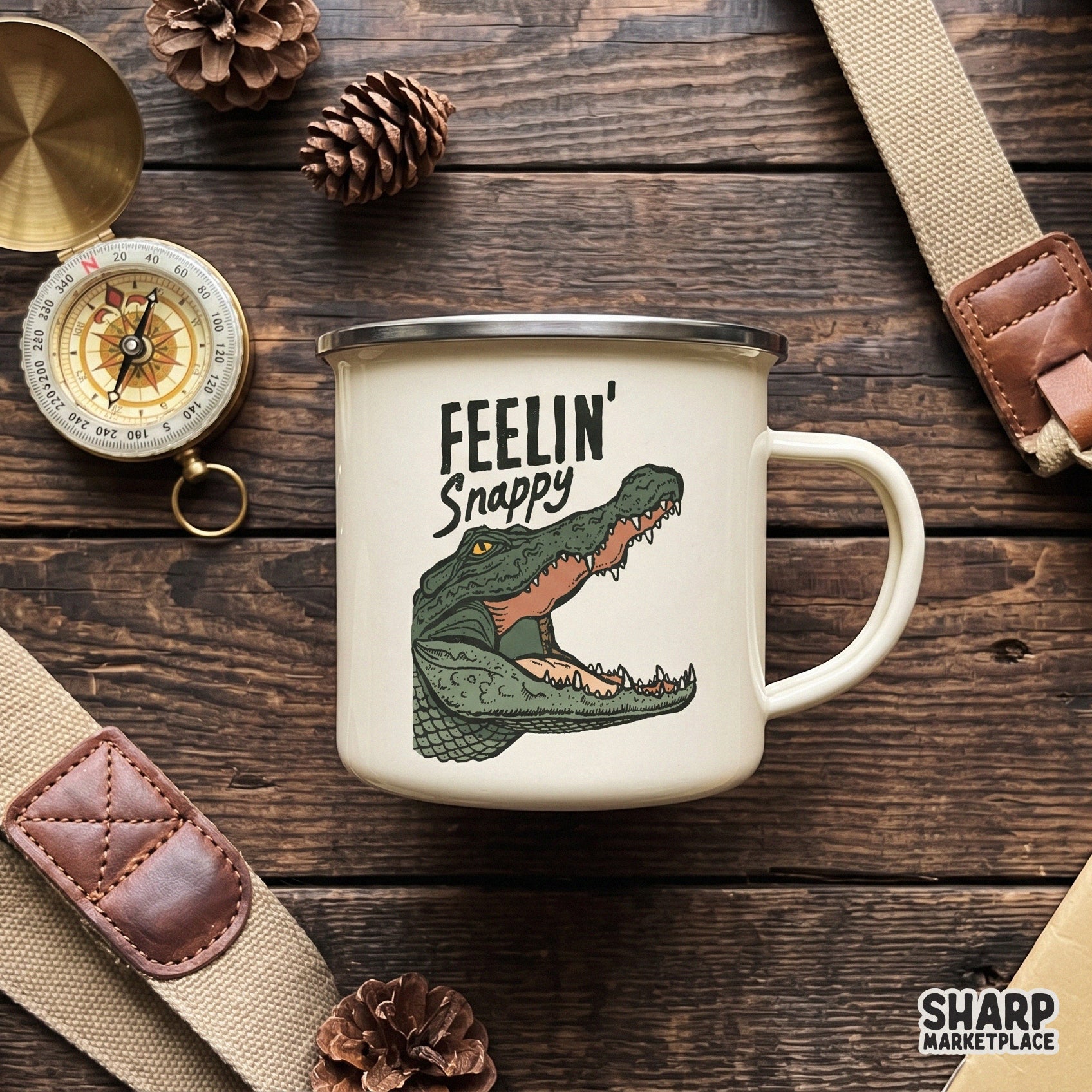 Vintage feelin snappy alligator crocodile jaw print funny sublimation png for retro reptile t-shirt design