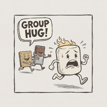 Group Hug! PNG, Funny S'mores Marshmallow Digital Download - 300 DPI