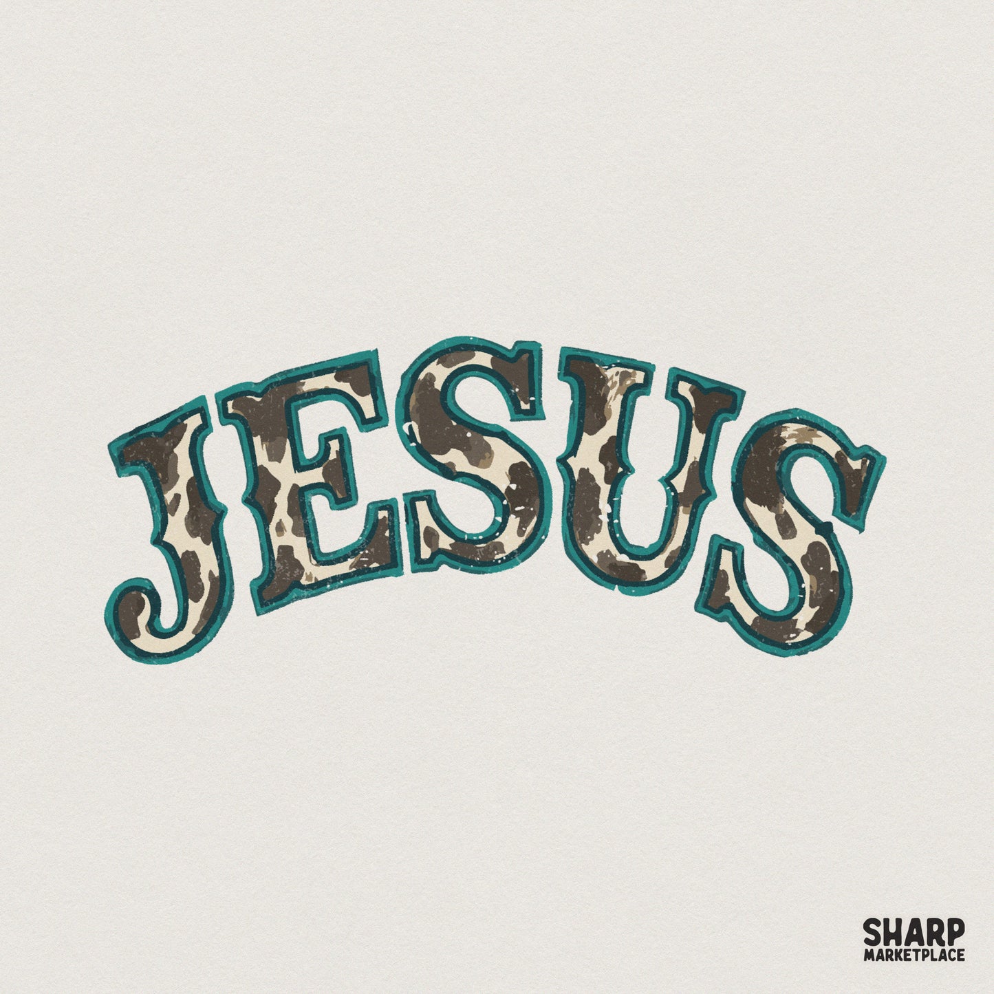 Jesus Leopard Print Western T-Shirt PNG, Trendy Christian Faith Shirt -