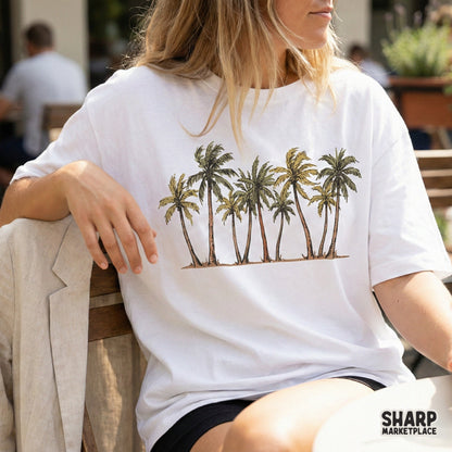 Tropical Palm Tree PNG, Beach Summer Shirt - 300 DPI Design for T-Shirt