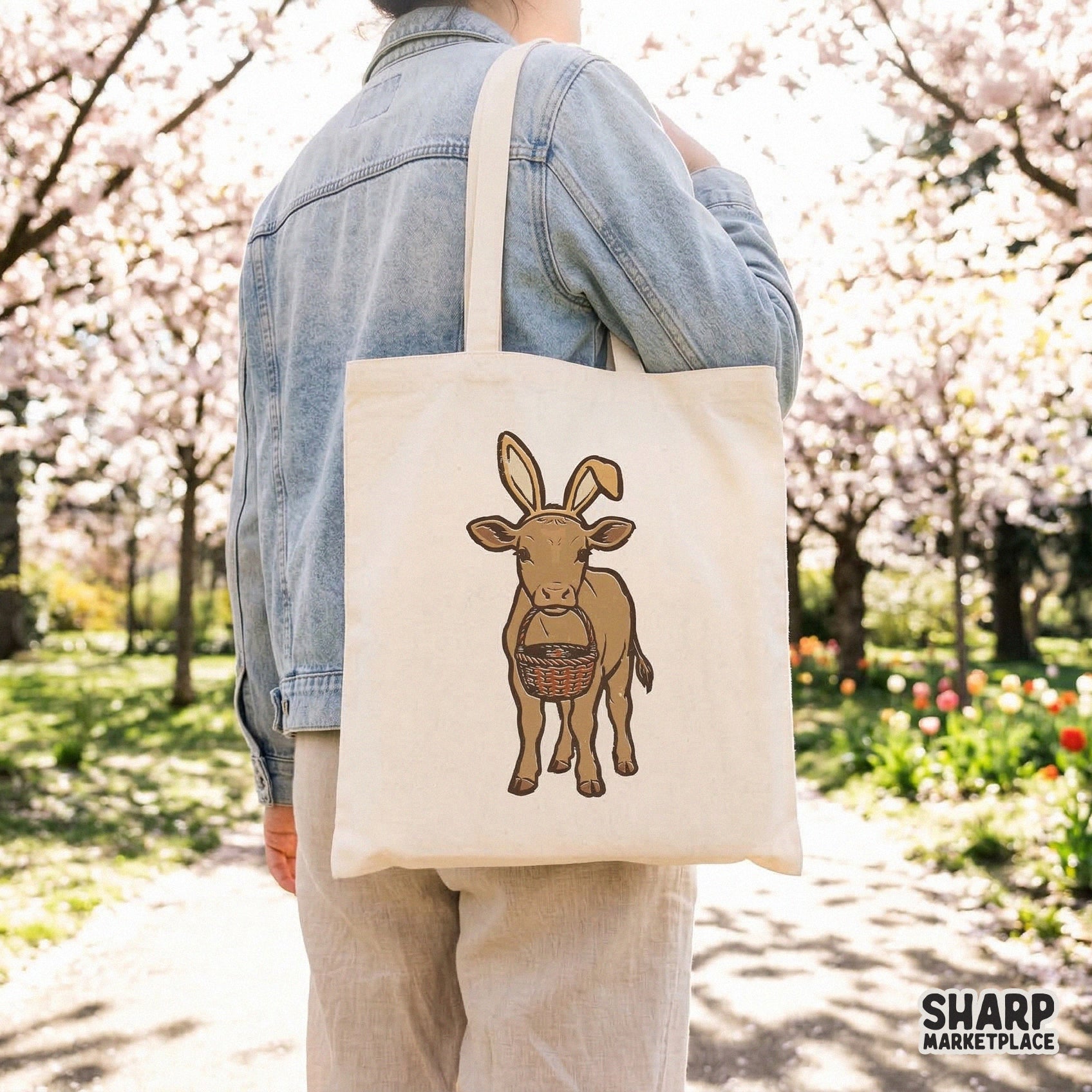 Easter Cow PNG Design, Bunny Ears Cow Digital Download - 300 DPI Design