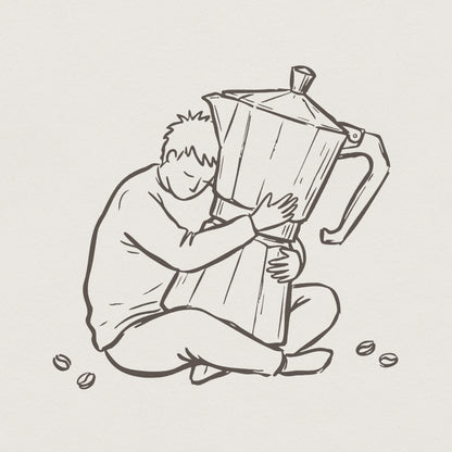 Hugging Coffee Pot PNG, Coffee Lover Clipart - 300 DPI Design for T-Shirt