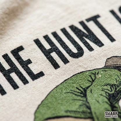 Vintage crouching hunter in grass retro PNG sublimation design for outdoors t-shirts