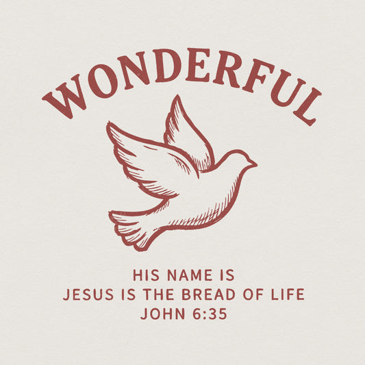 Wonderful His Name Is Jesus PNG, Bread Of Life Dove Christian Shirt - 300